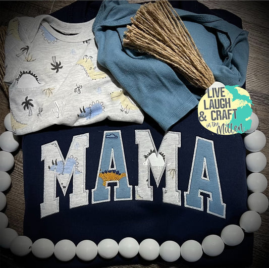 Embroidered MAMA Sweatshirt with your own onesies
