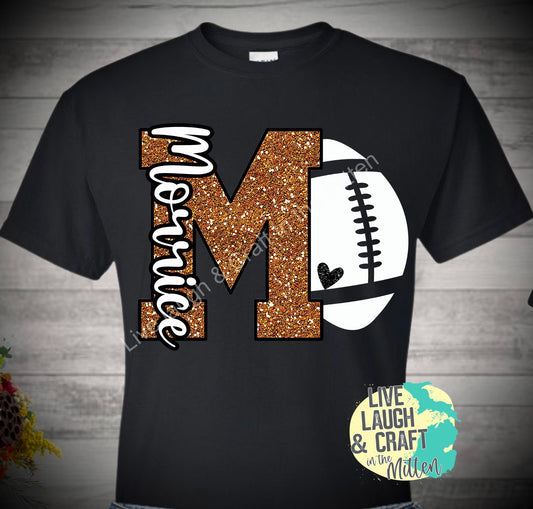 M Faux Glitter Morrice Football (or other sports ball)
