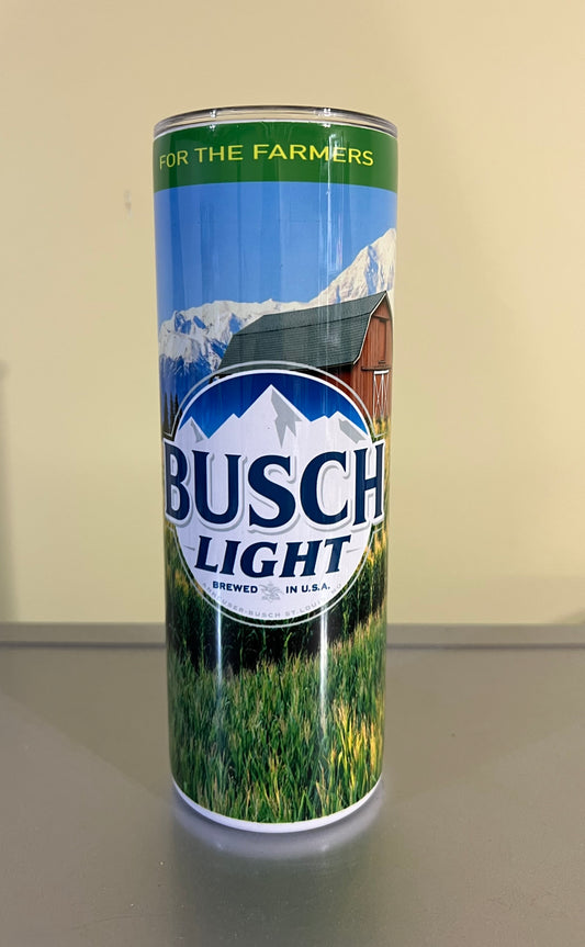20 oz. Stainless Steel Busch Light For Farmers
