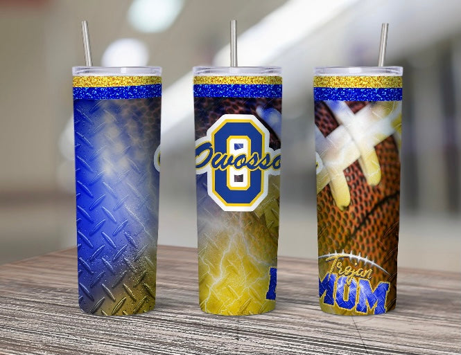 20 oz. Owosso Trojans Football Tumbler
