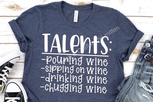 Talents. Pouring wine…