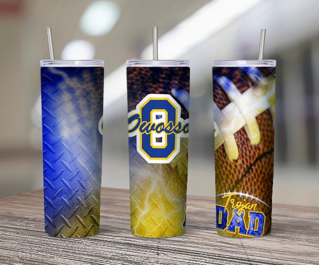 20 oz. Owosso Trojans Football Tumbler