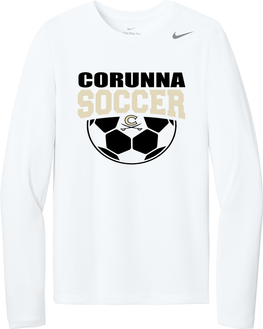 Corunna Boys Soccer Nike White Long Sleeve T-Shirt