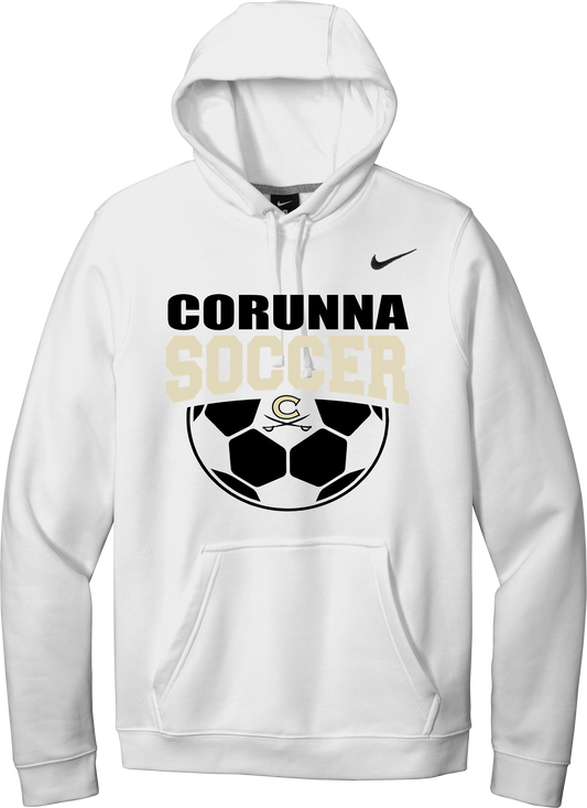 Corunna Boys Soccer Nike White Hoodie Sweatshirt