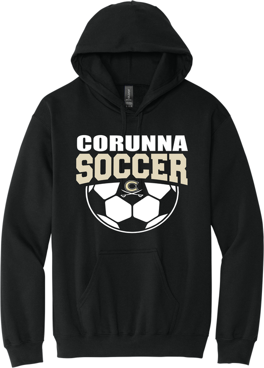 Corunna Boys Soccer Gildan Softstyle Black Hoodie Sweatshirt