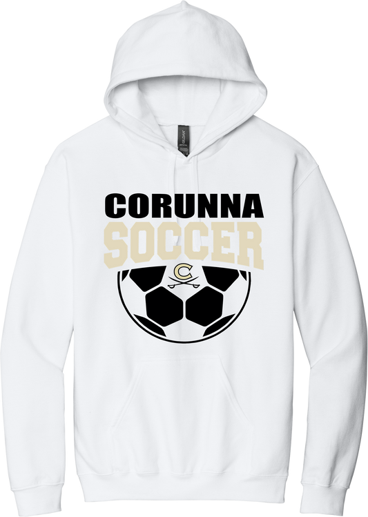 Corunna Boys Soccer Gildan Softstyle White Hoodie Sweatshirt