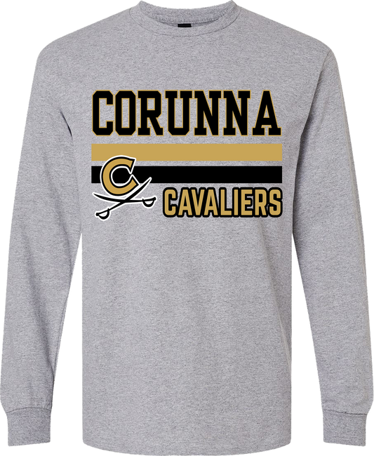 Corunna Youth Football/Cheer Cavaliers Basic Design Adult and Youth Long Sleeve T-shirt
