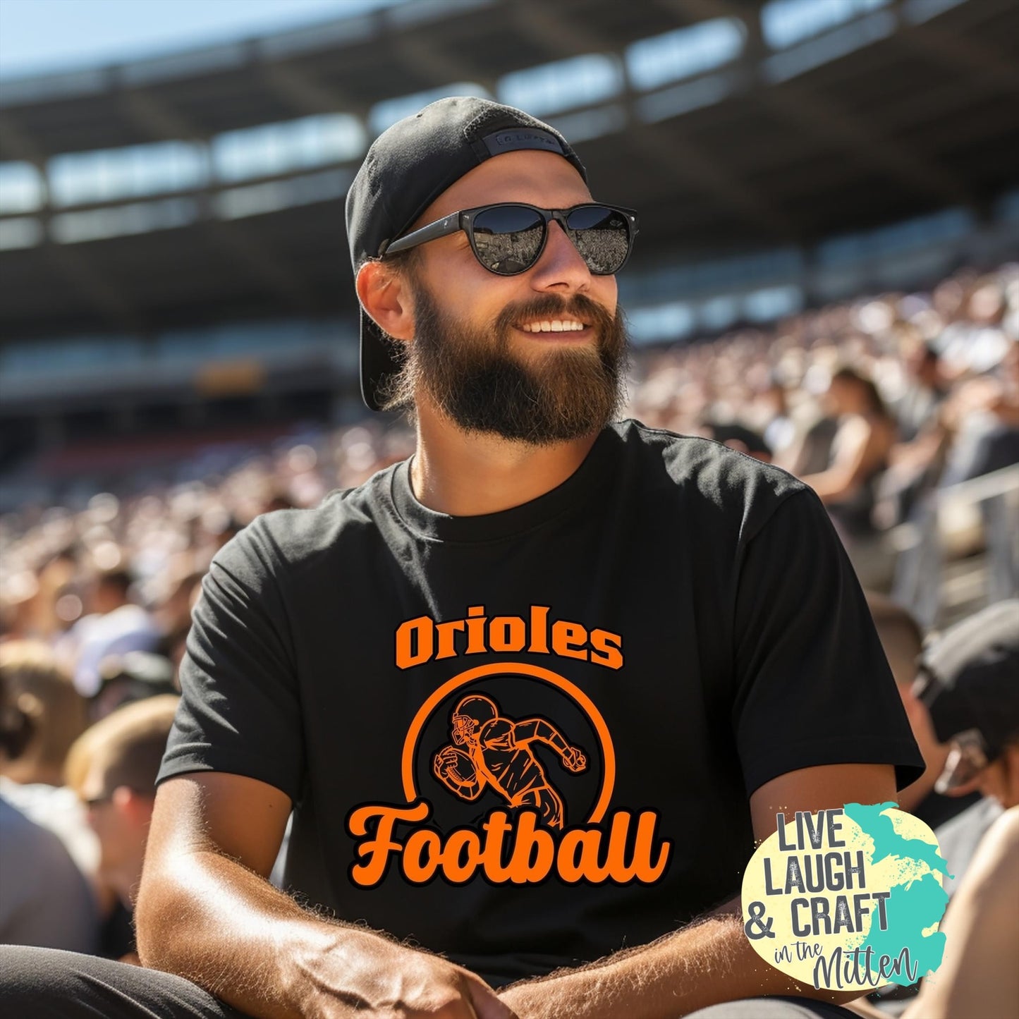 Orioles Football with Circle Player