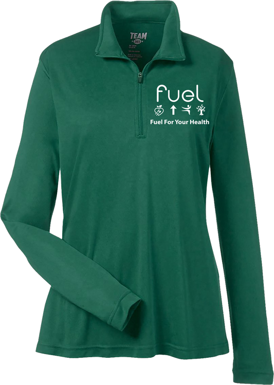 Fuel for your health Logo  Quarter Zip Green