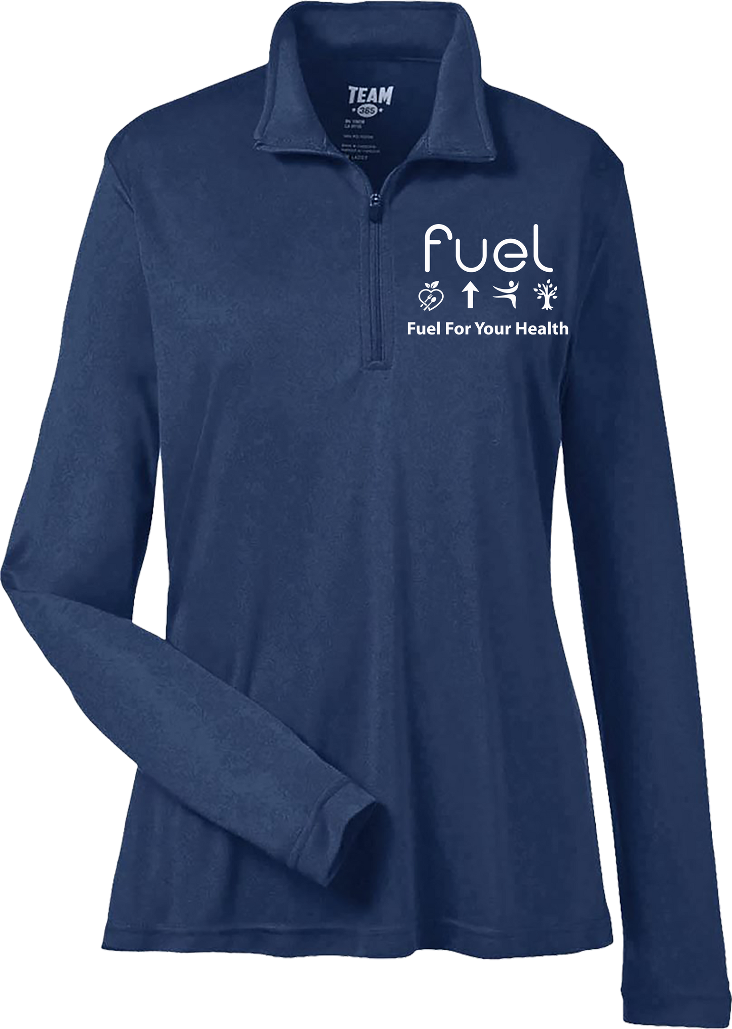 Fuel for your health Logo  Quarter Zip Navy