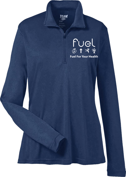 Fuel for your health Logo  Quarter Zip Navy