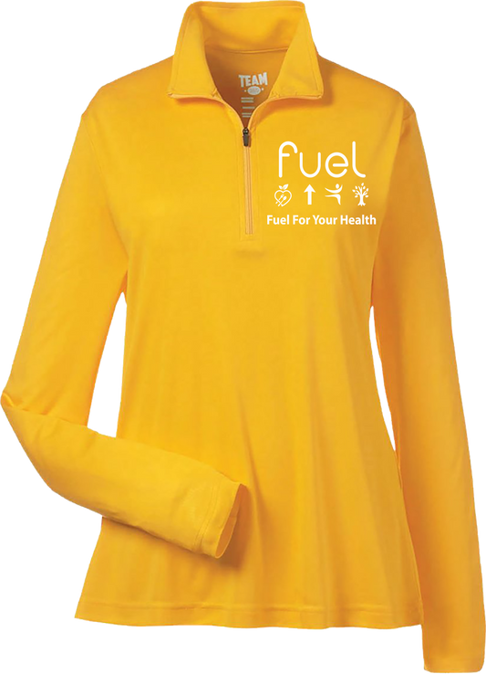 Fuel for your health Logo  Quarter Zip Yellow