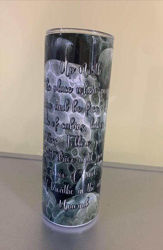 20 oz. Stainless Steel Up North Petoskey Stone Tumbler