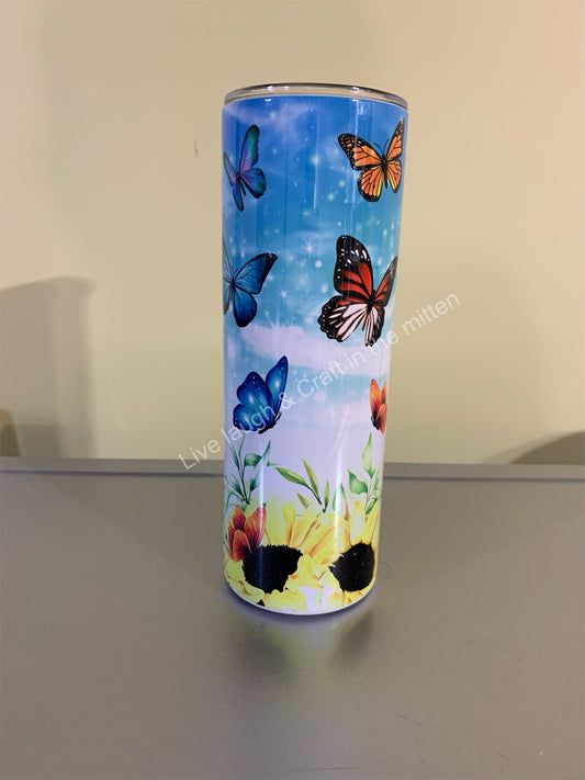 20 oz. Stainless Steel Butterfly Tumbler