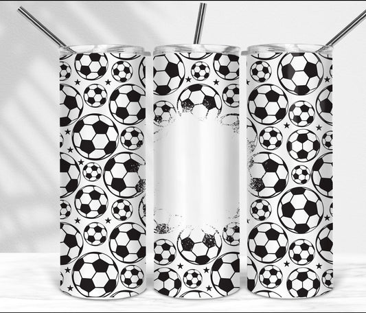 20 oz. Soccer Balls Tumbler- Add Name to Center