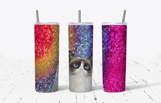 20 oz. Stainless Steel Angry Cat Tumbler