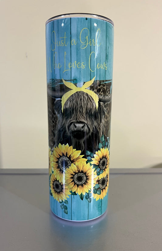 20 oz. Stainless Steel Tumbler Just a Girl Who Loves Cows