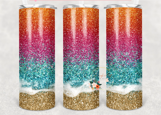 20 oz. Stainless Steel Beach Sunset Colors Tumbler